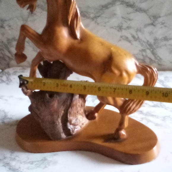 Vintage Mid- century Modern Large Hand carved Wood Rearing Horse Stallion Statue - Picture 7 of 16